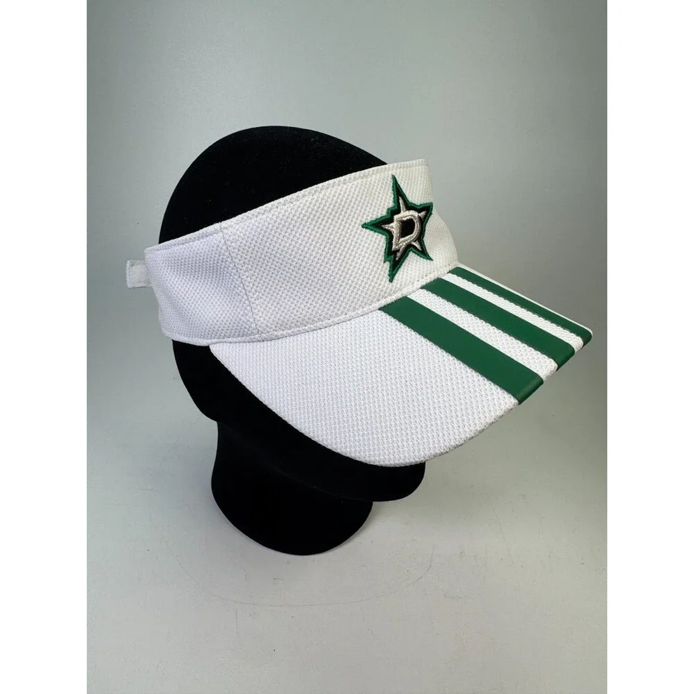 Adidas Dallas Stars NHL Visor White Green OSFA Adjustable Hat Sample New